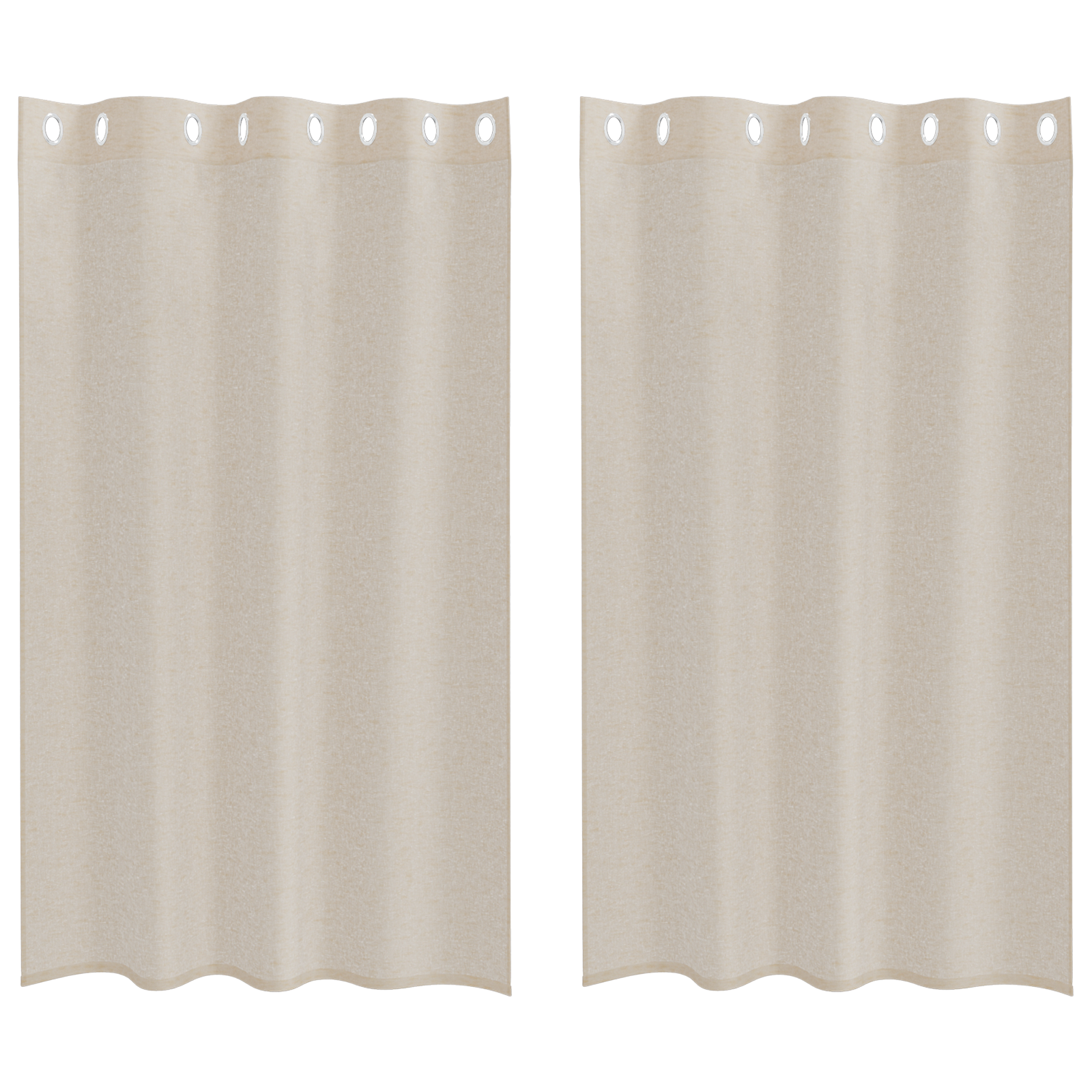 Gordijnen met gordijnen 2 pcs Zand 140 x 175 cm Polyester