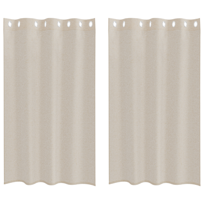 Gordijnen met gordijnen 2 pcs Zand 140 x 175 cm Polyester
