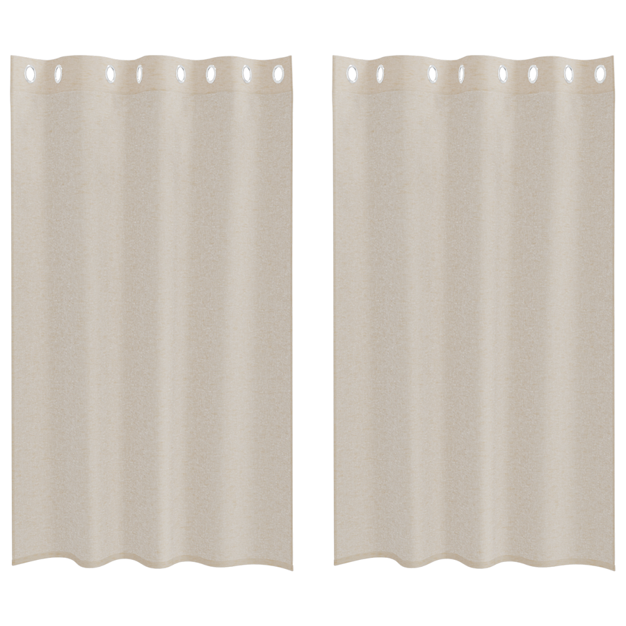 Gordijnen met gordijnen 2 pcs Zand 140 x 175 cm Polyester