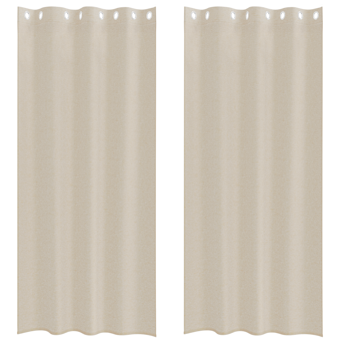 Gordijnen met gordijnen 2 pcs Zand 140 x 245 cm Polyester