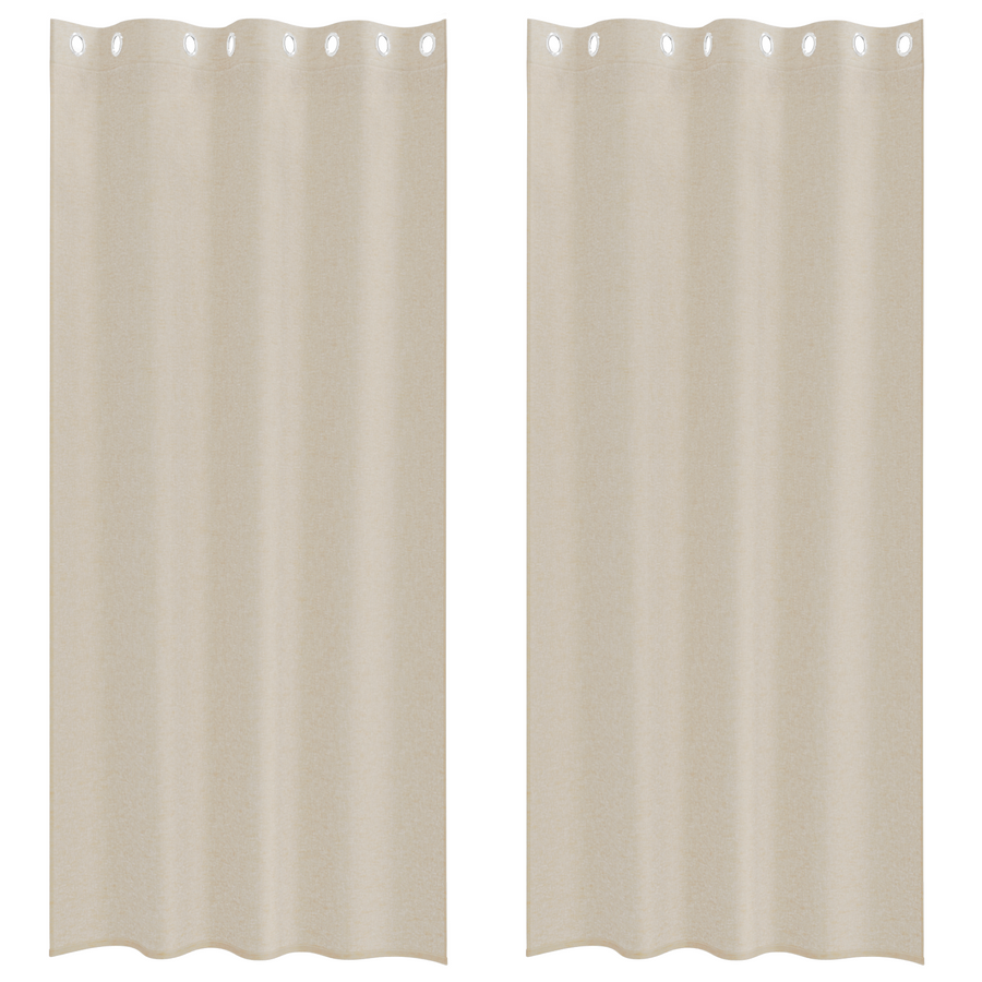Gordijnen met gordijnen 2 pcs Zand 140 x 245 cm Polyester