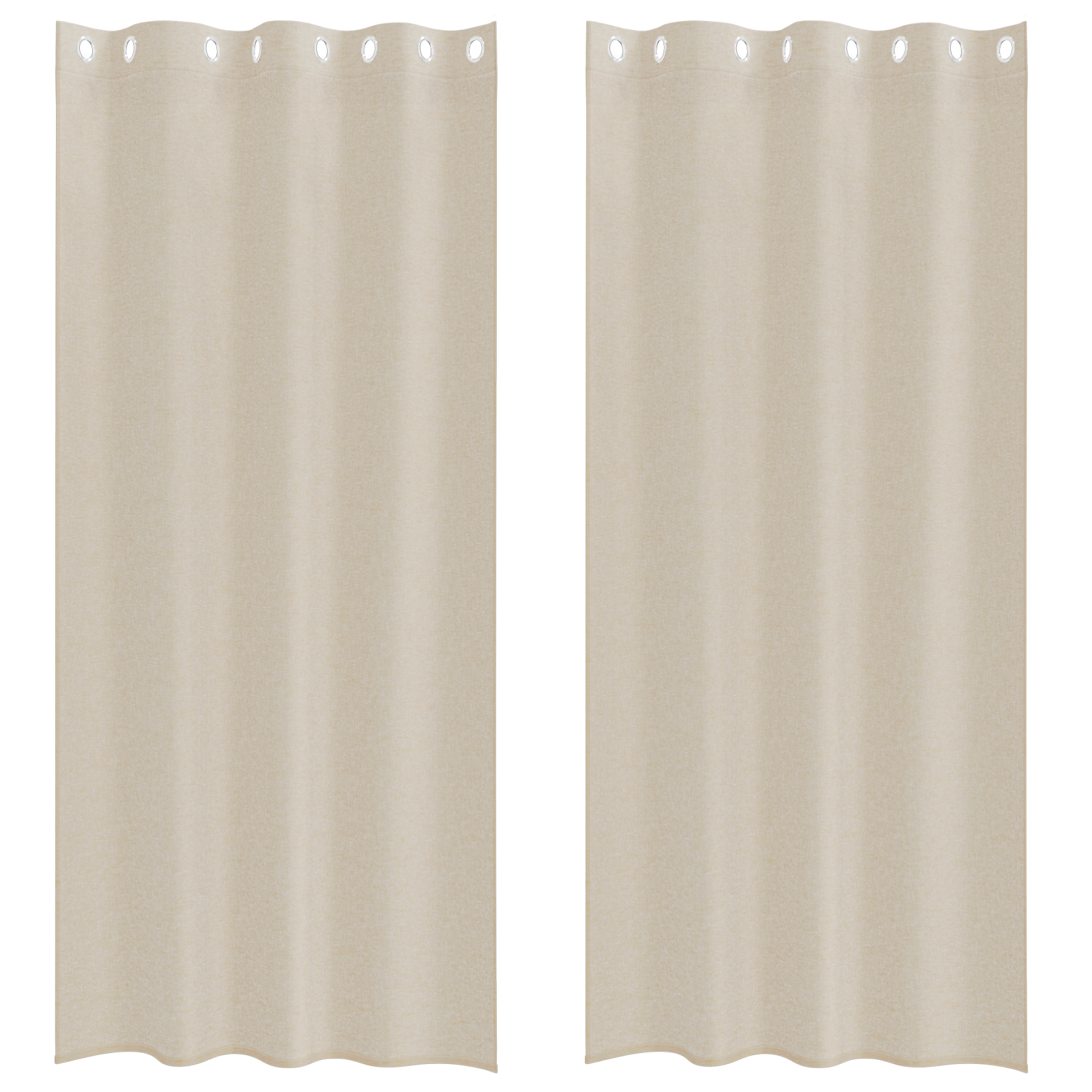 Gordijnen met gordijnen 2 pcs Zand 140 x 260 cm Polyester