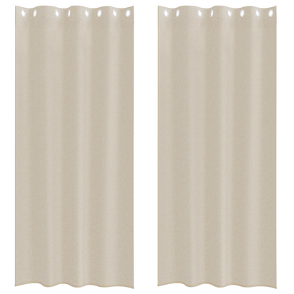 Gordijnen met gordijnen 2 pcs Zand 140 x 260 cm Polyester