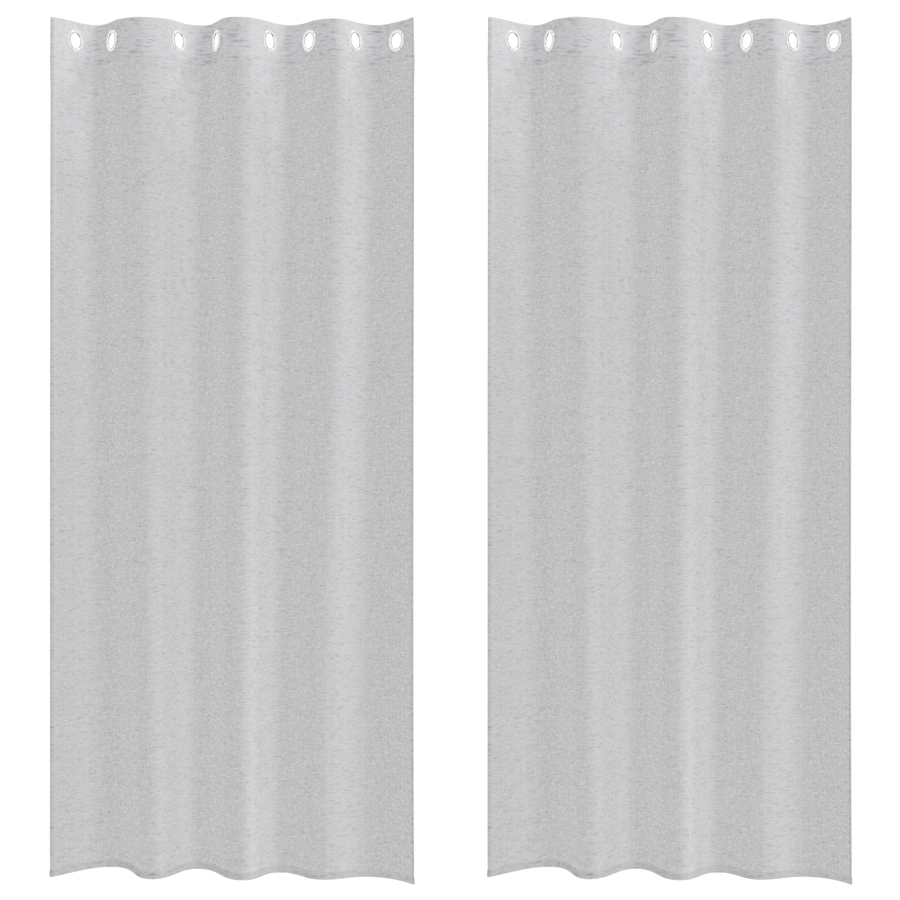 Gordijnen met gordijnen 2 pcs Lichtgrijs 140 x 225 cm Polyester