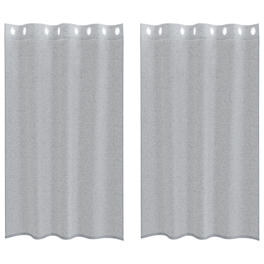 Gordijnen 2 pcs Donkergrijs 140 x 175 cm Polyester