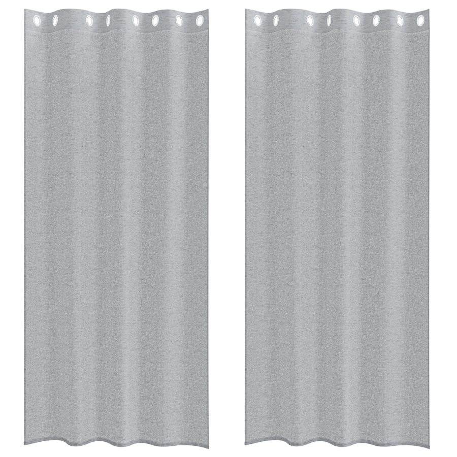 Gordijnen 2 pcs Donkergrijs 140 x 245 cm Polyester