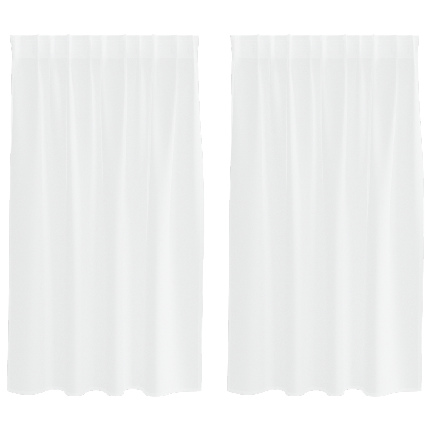 Gordijnen met gordijnen 2 pcs Wit 140 x 140 cm Polyester
