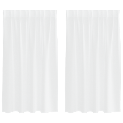 Gordijnen met gordijnen 2 pcs Wit 140 x 140 cm Polyester