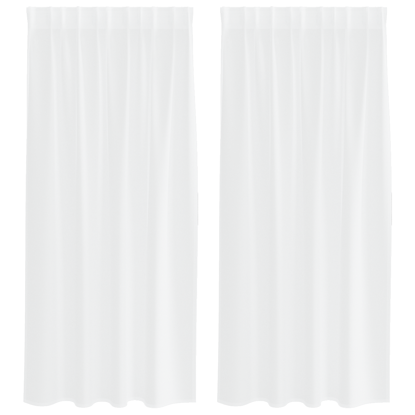 Gordijnen met gordijnen 2 pcs Wit 140 x 175 cm Polyester