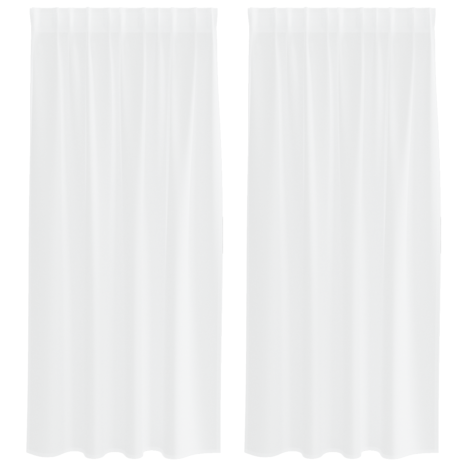 Gordijnen met gordijnen 2 pcs Wit 140 x 175 cm Polyester