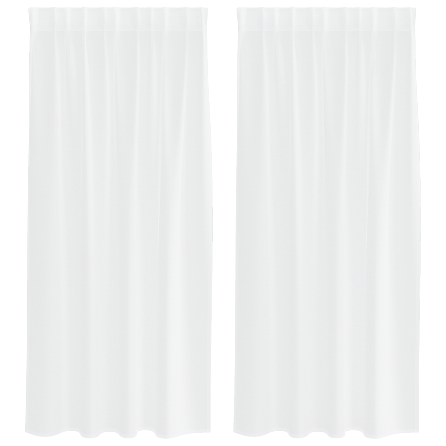 Gordijnen met gordijnen 2 pcs Wit 140 x 175 cm Polyester