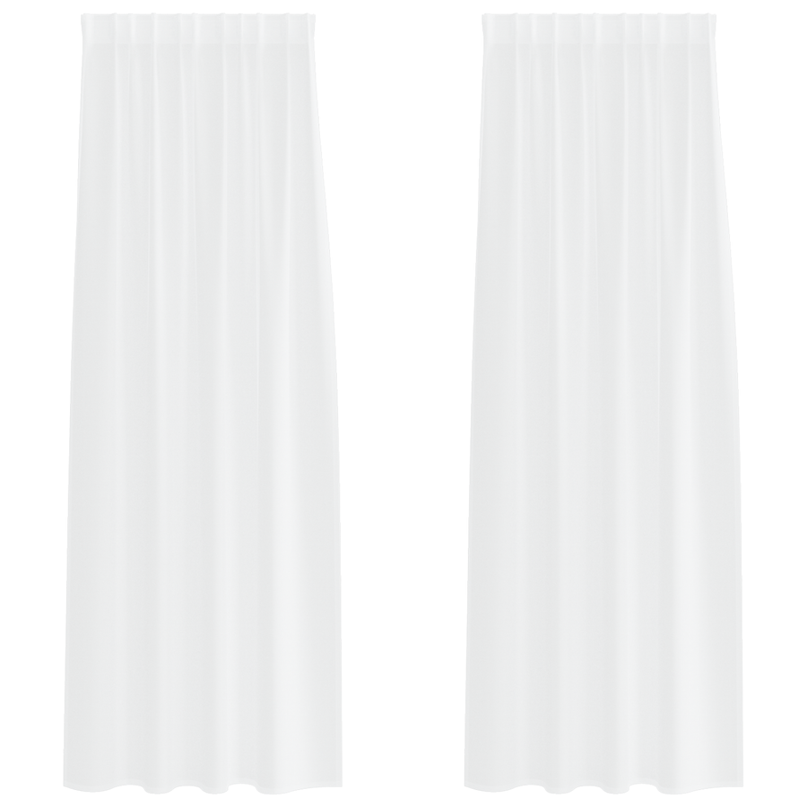 Gordijnen met gordijnen 2 pcs Wit 140 x 225 cm Polyester