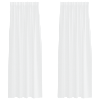 Gordijnen met gordijnen 2 pcs Wit 140 x 260 cm Polyester