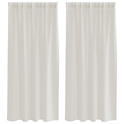 Gordijnen met gordijnen 2 pcs Crème 140 x 175 cm Polyester
