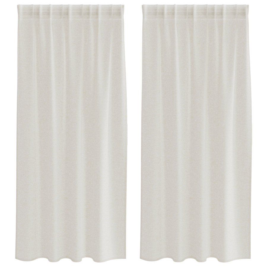 Gordijnen met gordijnen 2 pcs Crème 140 x 175 cm Polyester