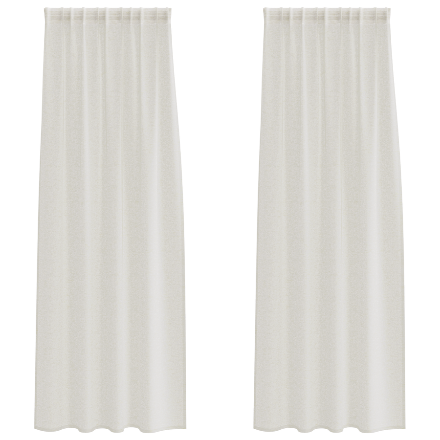 Gordijnen met gordijnen 2 pcs Crème 140 x 225 cm Polyester