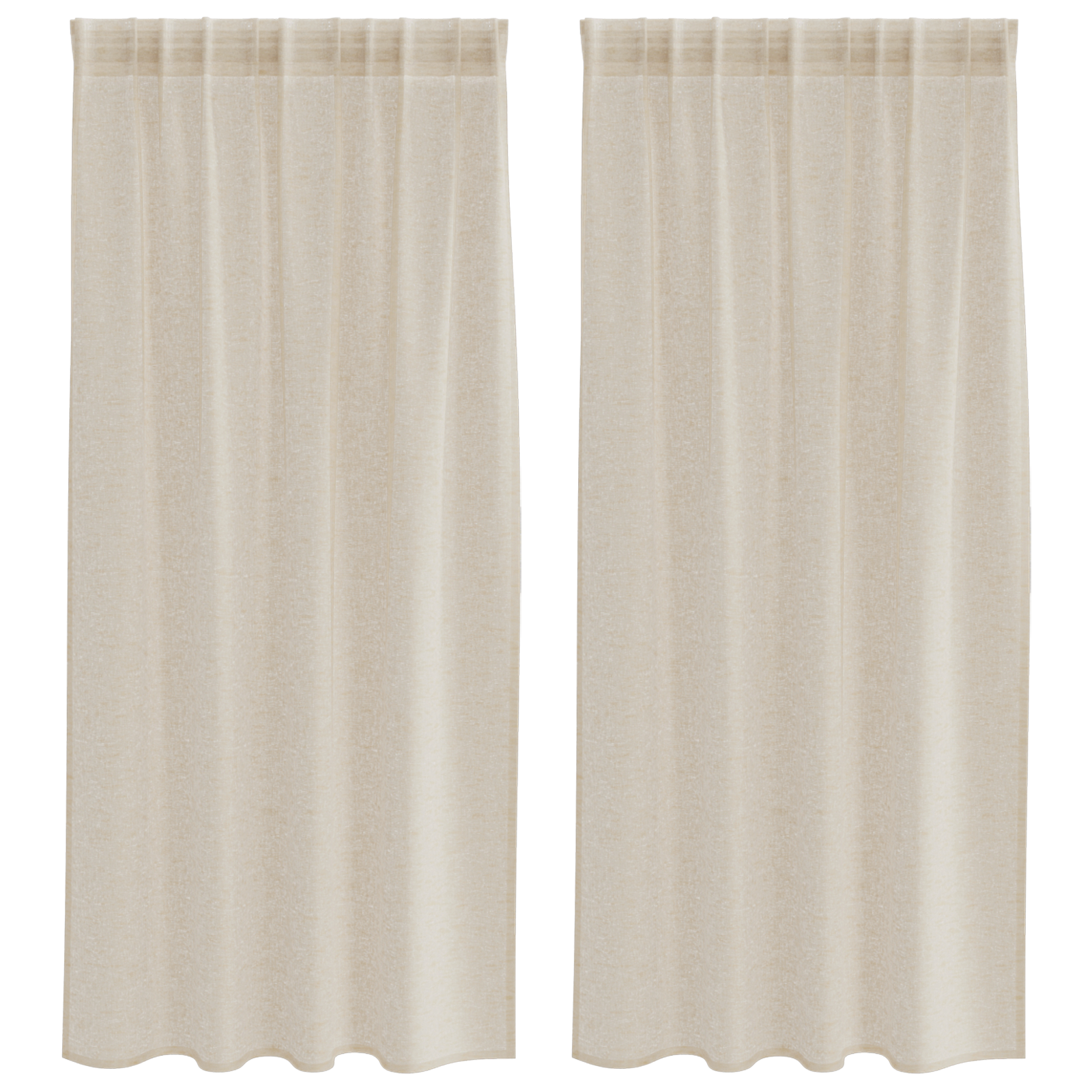 Gordijnen met gordijnen 2 pcs Zand 140 x 175 cm Polyester