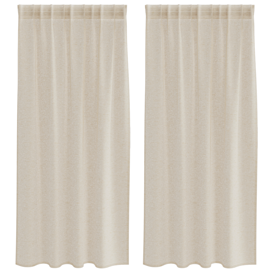 Gordijnen met gordijnen 2 pcs Zand 140 x 175 cm Polyester