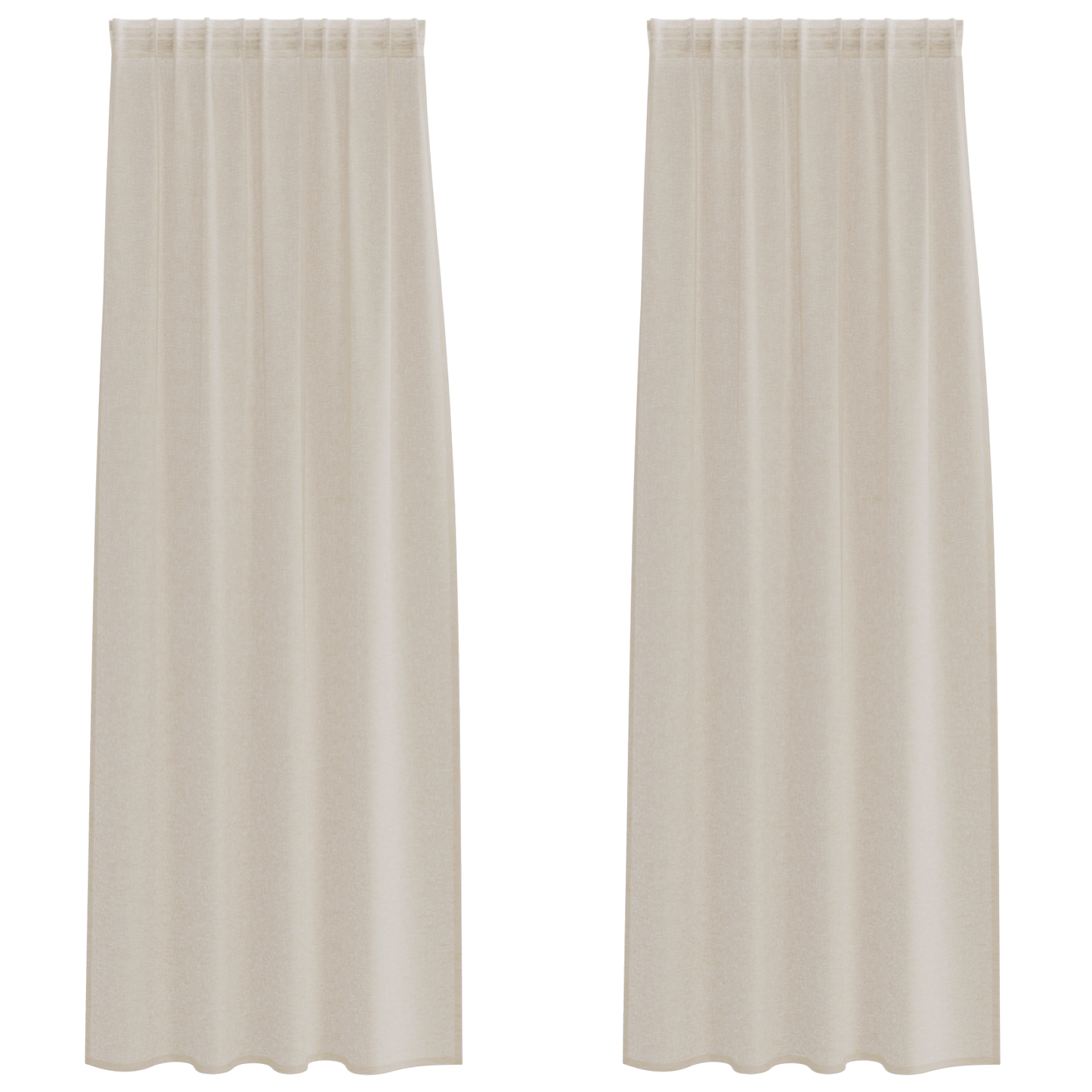 Gordijnen met gordijnen 2 pcs Zand 140 x 225 cm Polyester