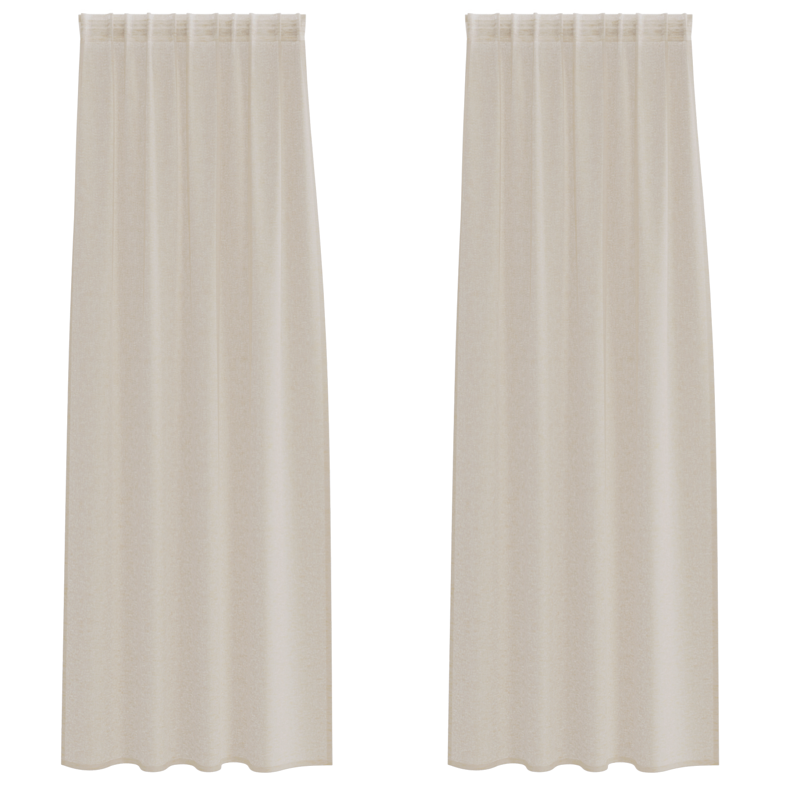Gordijnen met gordijnen 2 pcs Zand 140 x 225 cm Polyester