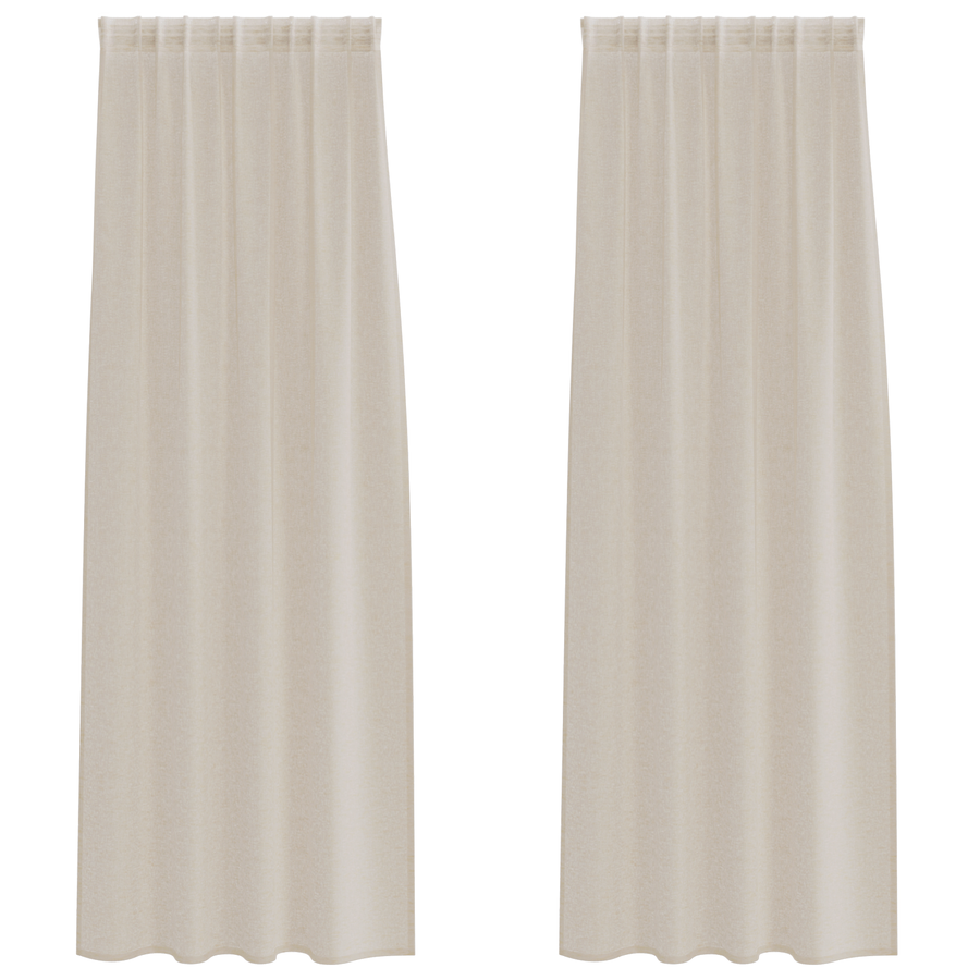 Gordijnen met gordijnen 2 pcs Zand 140 x 225 cm Polyester