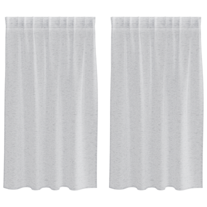 Gordijnen met gordijnen 2 pcs Lichtgrijs 140 x 140 cm Polyester