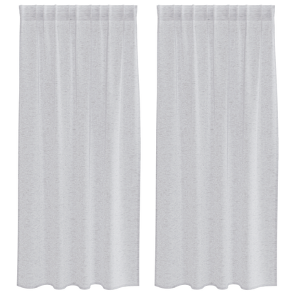 Gordijnen met gordijnen 2 pcs Lichtgrijs 140 x 175 cm Polyester