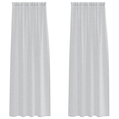 Gordijnen met gordijnen 2 pcs Lichtgrijs 140 x 225 cm Polyester