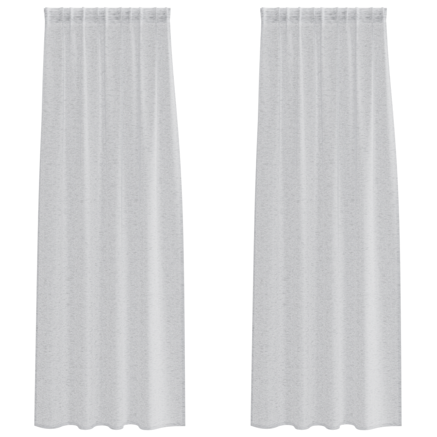 Gordijnen met gordijnen 2 pcs Lichtgrijs 140 x 245 cm Polyester