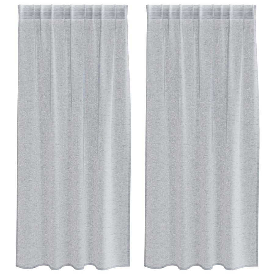 Gordijnen 2 pcs Donkergrijs 140 x 175 cm Polyester