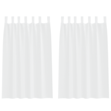 Gordijnen met gordijnen 2 pcs Wit 140 x 175 cm Polyester
