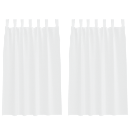 Gordijnen met gordijnen 2 pcs Wit 140 x 175 cm Polyester