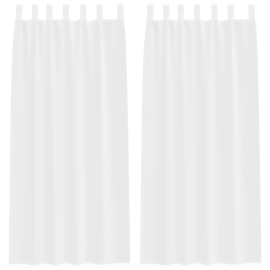 Gordijnen met gordijnen 2 pcs Wit 140 x 225 cm Polyester
