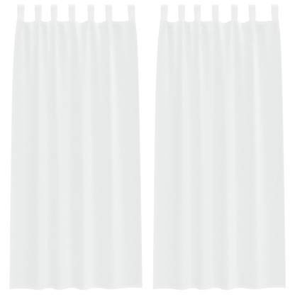 Gordijnen met gordijnen 2 pcs Wit 140 x 245 cm Polyester