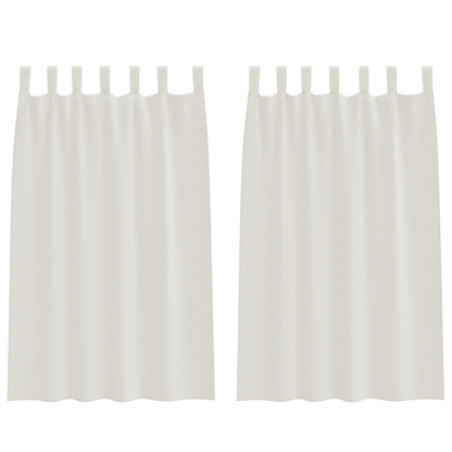 Gordijnen met gordijnen 2 pcs Crème 140 x 175 cm Polyester
