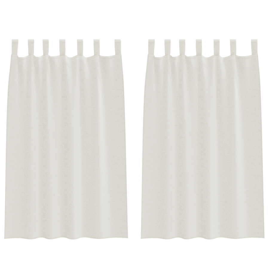 Gordijnen met gordijnen 2 pcs Crème 140 x 175 cm Polyester