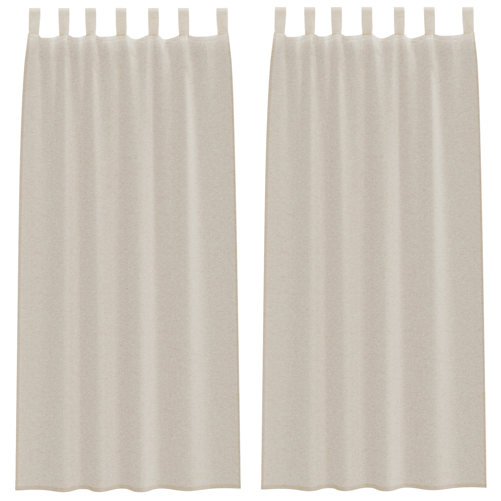 Gordijnen met gordijnen 2 pcs Zand 140 x 260 cm Polyester