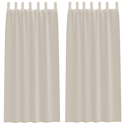 Gordijnen met gordijnen 2 pcs Zand 140 x 260 cm Polyester