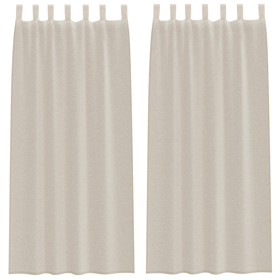 Gordijnen met gordijnen 2 pcs Zand 140 x 260 cm Polyester