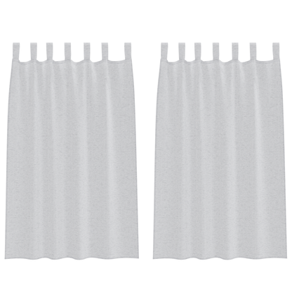 Gordijnen met gordijnen 2 pcs Lichtgrijs 140 x 175 cm Polyester