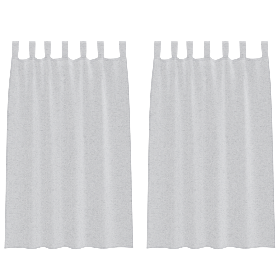 Gordijnen met gordijnen 2 pcs Lichtgrijs 140 x 175 cm Polyester