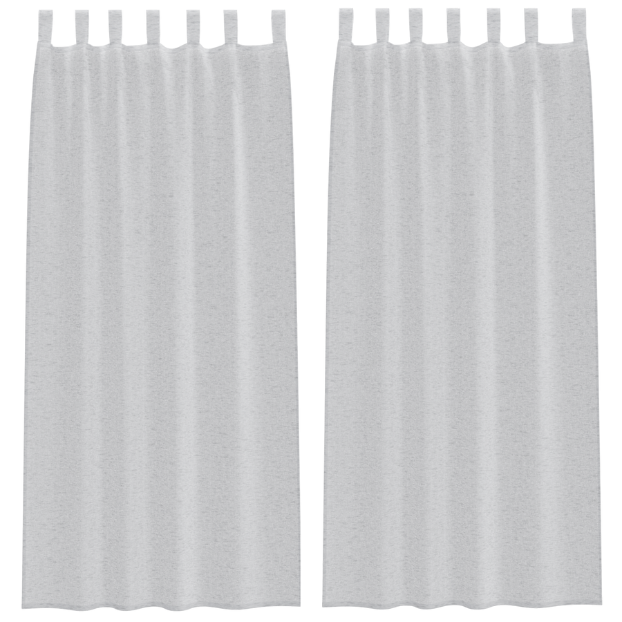 Gordijnen met gordijnen 2 pcs Lichtgrijs 140 x 260 cm Polyester