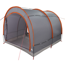 Fietstent met dak met opslag met luchtopening Grijs en Oranje 256 x 222 x 182 cm
