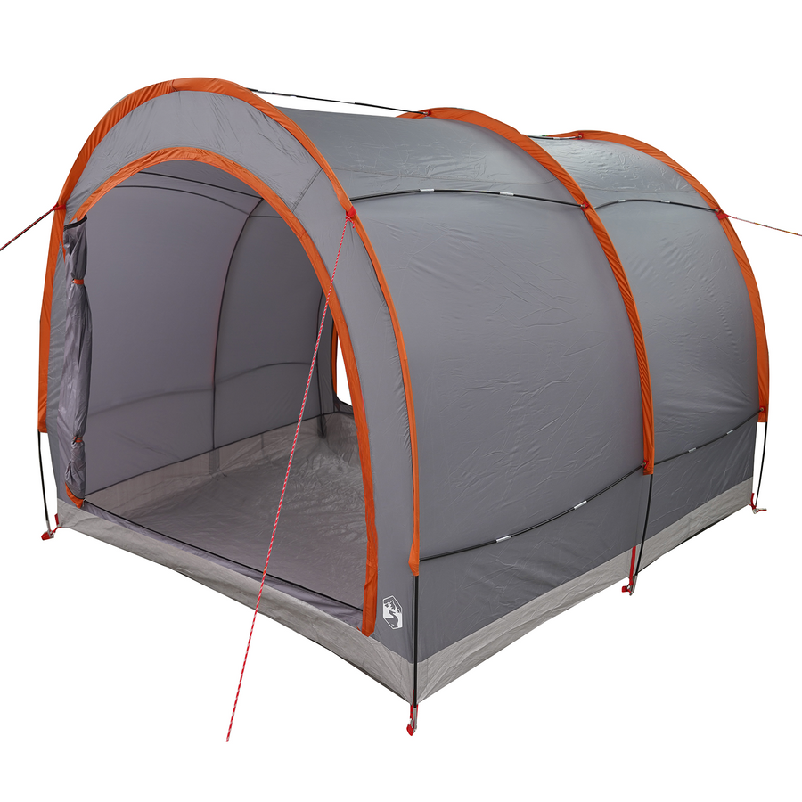Fietstent met dak met opslag met luchtopening Grijs en Oranje 256 x 222 x 182 cm