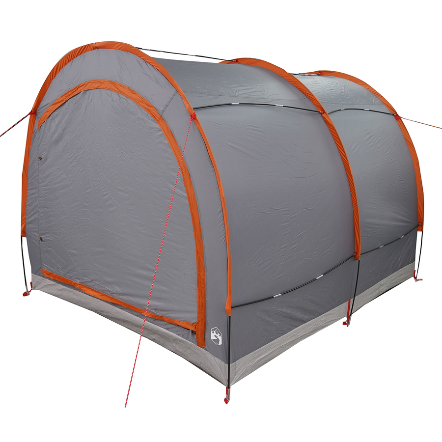 Fietstent met dak met opslag met luchtopening Grijs en Oranje 256 x 222 x 182 cm