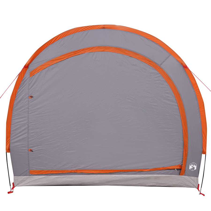 Fietstent met dak met opslag met luchtopening Grijs en Oranje 256 x 222 x 182 cm