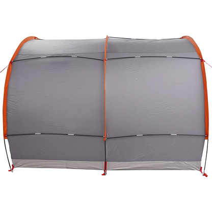 Fietstent met dak met opslag met luchtopening Grijs en Oranje 256 x 222 x 182 cm