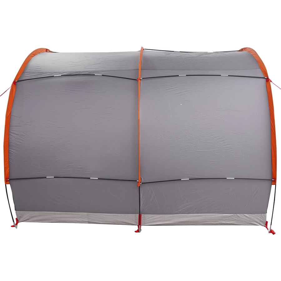 Fietstent met dak met opslag met luchtopening Grijs en Oranje 256 x 222 x 182 cm