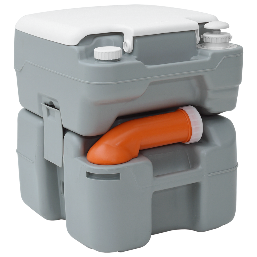 Campingtoilet Draagbaar Grijs 10L Schoon Water 20L Afvaltank