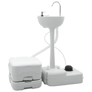 Campingtoilet handwasstandset grijs wit